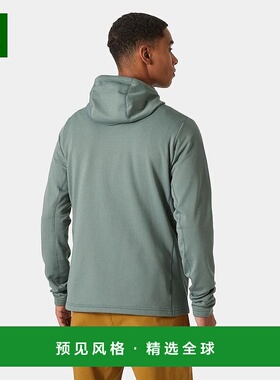 欧洲直邮Helly Hansen 男士灰绿色聚酯Versalite连帽抓绒夹克外套