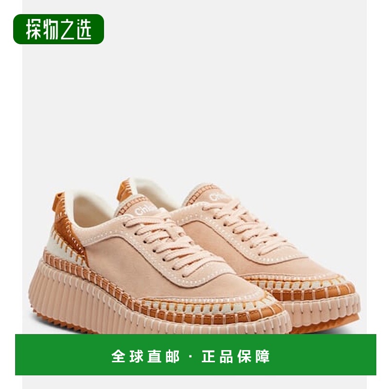香港直邮Chloe 蔻依 女士 Nama 绒面革防水台运动鞋