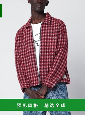 1h可退 香港直邮Brain Dead 男士 红色格纹衬衫式外套 BDF25T1600