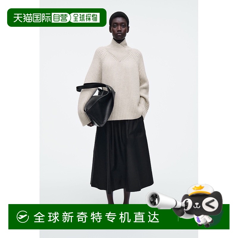 欧洲直邮COS 女士黑色皮革平底鞋新款