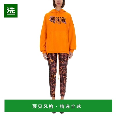 香港直邮Versace Jeans 范思哲 女士 CRYSTALS 带Logo连帽衫 78HA