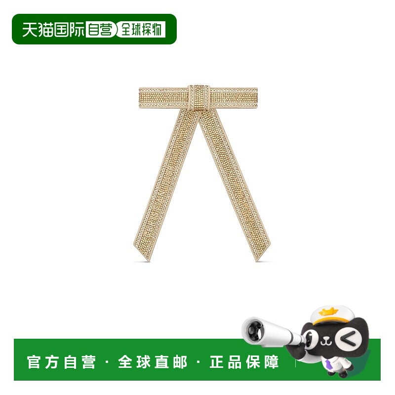 自营1h可退 欧洲直邮Dior 迪奥 女士金色棉质发卡新款