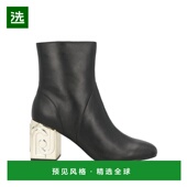 方跟设计 1h可退 舒 JO真皮无贴花纯色女款 踝靴 美国直邮 LIU