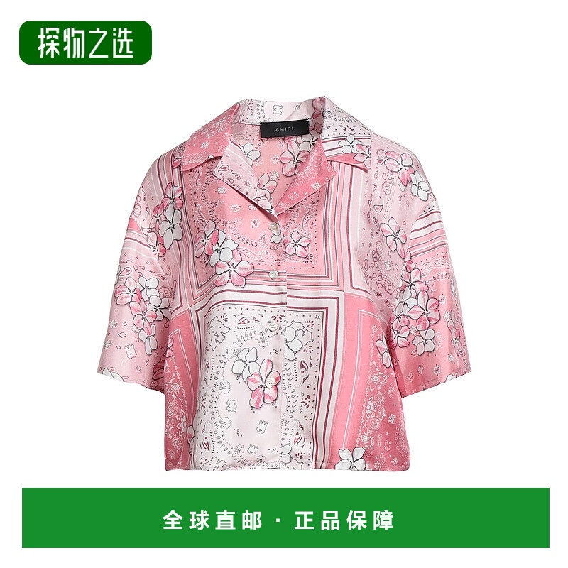 香港直邮AMIRI 女士 Blouses 花朵衬衫 pink粉色 舒适时尚