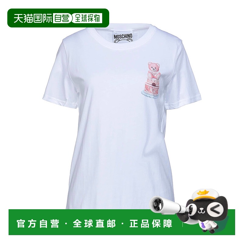 1h可退 香港直邮Moschino 莫斯奇诺 女士 T恤 white白色 舒适时尚