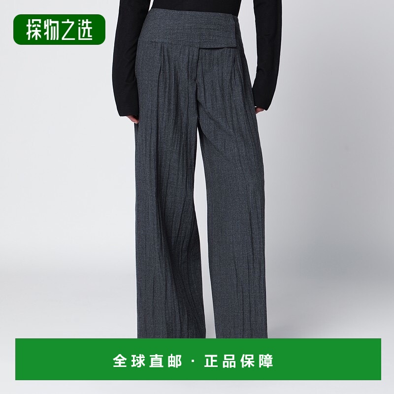 香港直邮Our Legacy 女士 灰色羊毛混纺褶裥裤子 W4254GSGWOSG