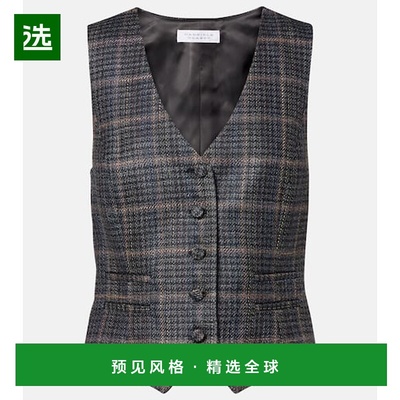 1h可退 香港直邮Gabriela Hearst 女士 Coleridge 格纹羊毛真丝背