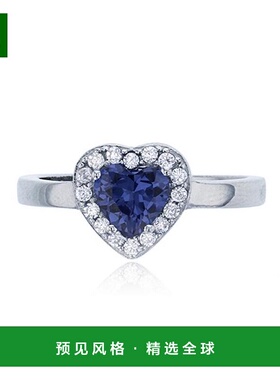 1h可退 【美国直邮】Macy's|镀铑纯银红色、绿色或紫色心形方晶锆