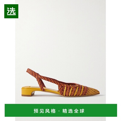 1h可退 香港直邮Gabriela Hearst 女士 Perro 编织皮质露跟浅口鞋