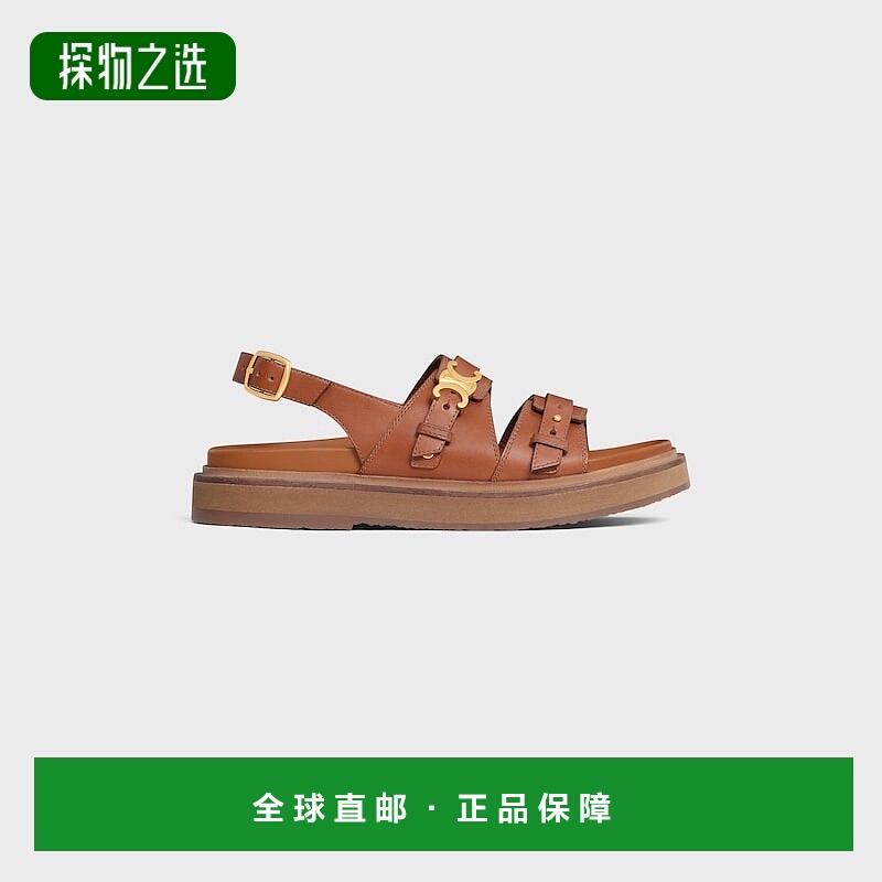 1h可退 欧洲直邮CELINE赛琳 TIPPI 女款小牛皮Triomphe凉鞋