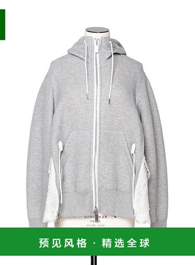 1h可退 香港直邮Sacai 女士 斜纹连帽衫 SCW230 grey灰色 舒适时