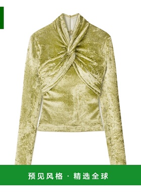 香港直邮Nanushka 正面扭转压花天鹅绒上衣 NW24RSTP017长袖