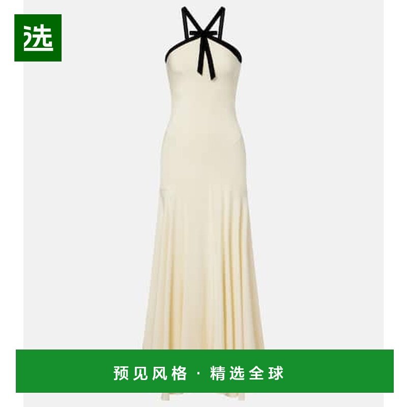 1h可退 香港直邮RODARTE 女士 crêpe 天鹅绒饰边真丝长款连衣裙,女装/女士精品,连衣裙,淘宝优惠券,粉丝福利购,淘宝优惠卷