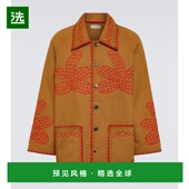 brown棕色 1h可退 舒 军装 淡棕色刺绣棉质大衣 香港直邮Bode 男士