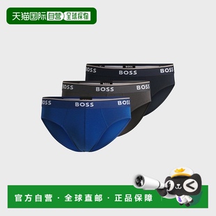 裤 BLACK 腰处带有标志弹力棉质三 BOSS雨果BOSS 自营欧洲直邮HUGO