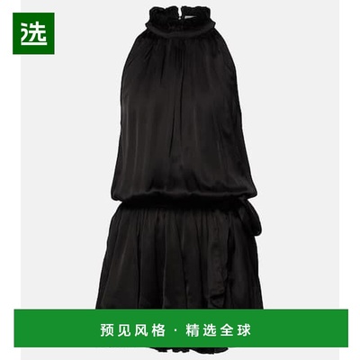 1h可退 香港直邮Poupette St Barth 女士 Bianca 挂脖缎面迷你连