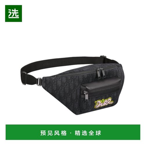 香港直邮Dior logo图案斜挎包腰包 1ESBO077OUP