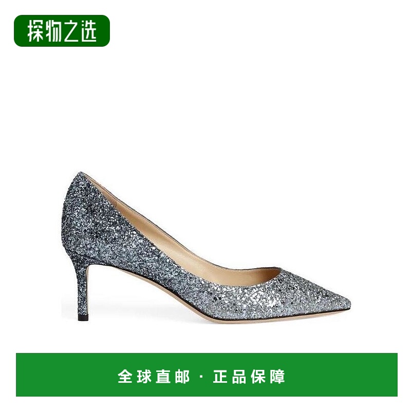 香港直邮Jimmy Choo Romy 60亮片高跟鞋 ROMY60BRESILVERBLUE
