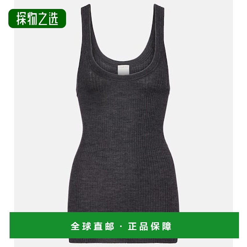 香港直邮calvin klein 女士 Ella 罗纹针织羊毛背心上衣