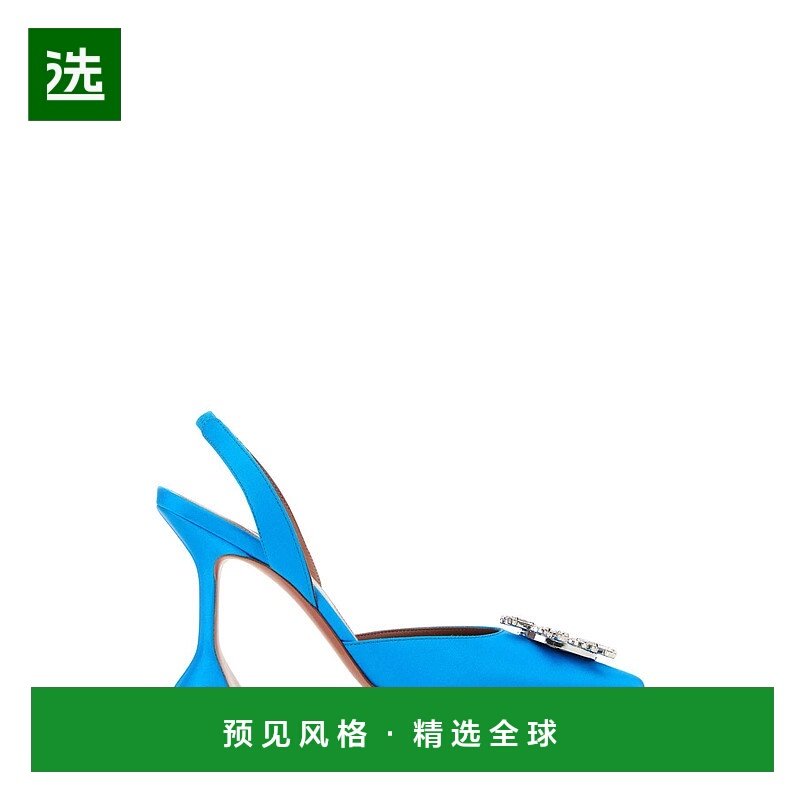 1h可退 香港直邮Amina Muaddi 女士 Begum 蓝绿色绸缎浅口鞋 BEGU,女鞋,时尚休闲鞋,淘宝优惠券,粉丝福利购,淘宝优惠卷