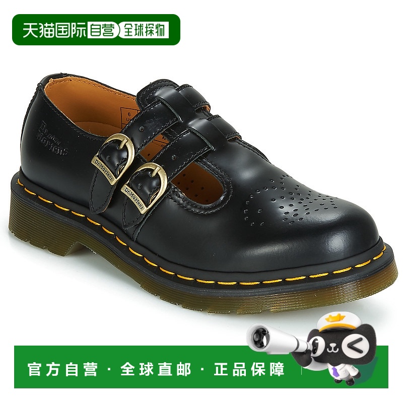 欧洲直邮dr. martens 女黑色光面皮革英伦时尚休闲百搭玛丽珍单鞋