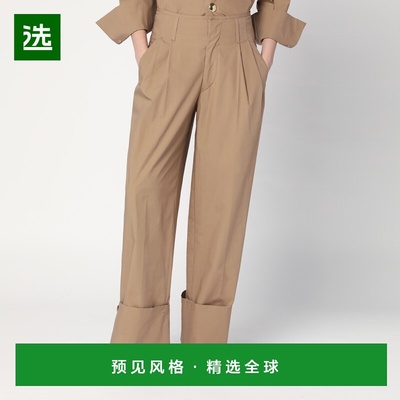 1h可退 香港直邮DARKPARK 女士 Camel-coloured 翻边裤子 WTR47