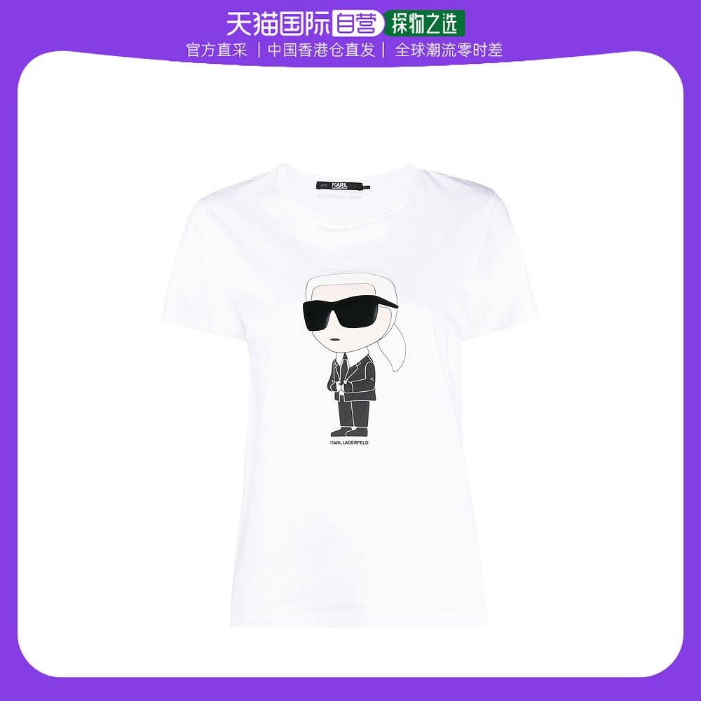 香港直邮KARL LAGERFELD白色女士T恤 230W1700-100
