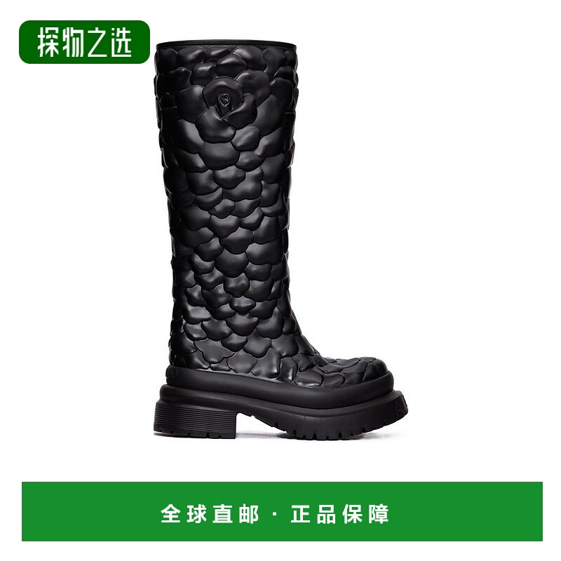 【99新未使用】香港直邮Valentino 徽标花瓣长筒靴 1W2S0DC5CKC