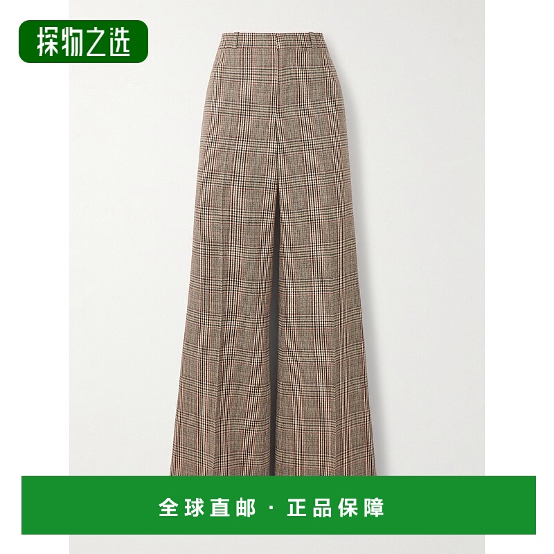 1h可退 香港直邮Chloe 蔻依 女士 格纹羊毛喇叭裤 CH25SPA06304