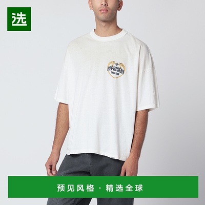 1h可退 香港直邮Represent 男士 Écru 棉混纺T恤 MLM100171CO30