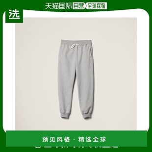 长裤 欧洲直邮MIU 24年上新皮革饰边抓绒棉质运动休闲裤 缪缪 MIU