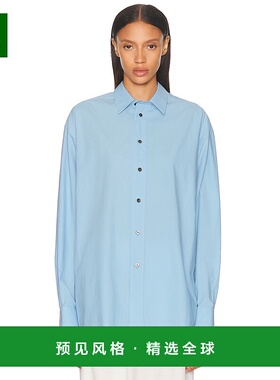 1h可退 香港直邮The Row 女士 Miller 衬衫 970W2567 blue蓝色 舒