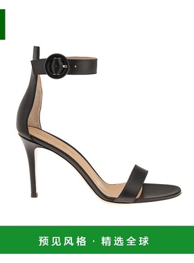 香港直邮Gianvito Rossi 黑色徽标设计高跟凉鞋 G60953-85RIC