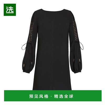 1h可退 【美国直邮】Santorelli Lattice Sleeve Crepe Shift Dre