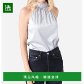 FRAME 1h可退 美国直邮 银色褶皱露背上衣