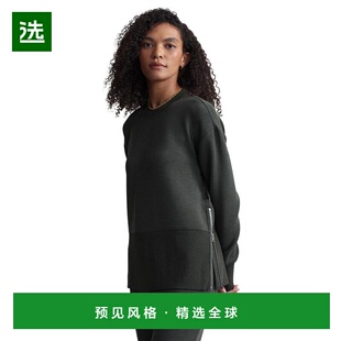 1h可退 【美国直邮】Varley女士毛衣中长款圆领针织宽松罗纹套头