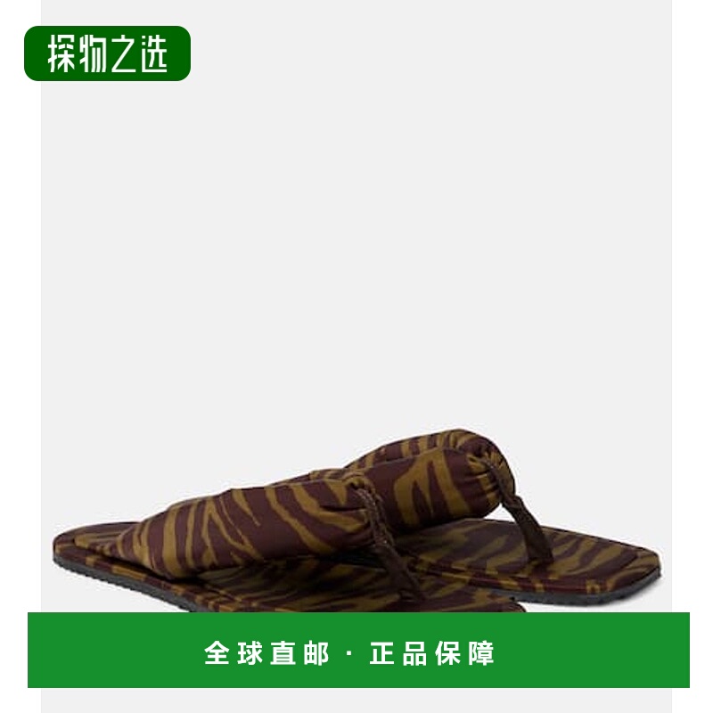 1h可退 香港直邮The Attico 女士 Indie 斑马纹人字拖 colorful花