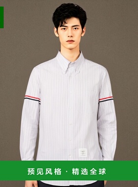 香港直邮Thom Browne 长袖条纹衬衫 MWL301OF0525纽扣情人