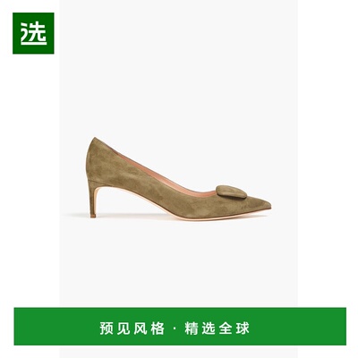 1h可退 香港直邮Rupert Sanderson 女士 Nora 精饰绒面革浅口鞋 F