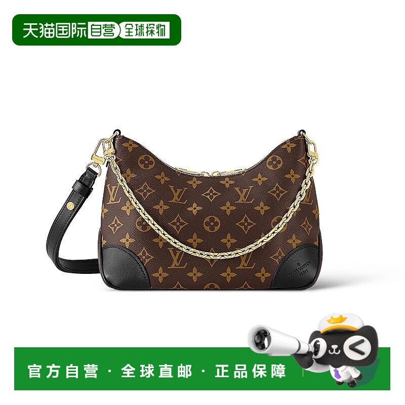 自营1h可退 欧洲直邮LouisVuitton路易威登女士棕色帆布老花牛皮