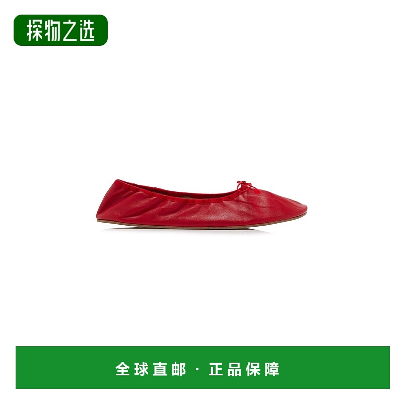 香港直邮The Row 女士 Round 皮质芭蕾舞鞋 red红色 舒适时尚