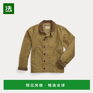 欧洲直邮RALPH LAUREN拉夫劳伦 RRL灯芯绒领海军蓝棉质夹克