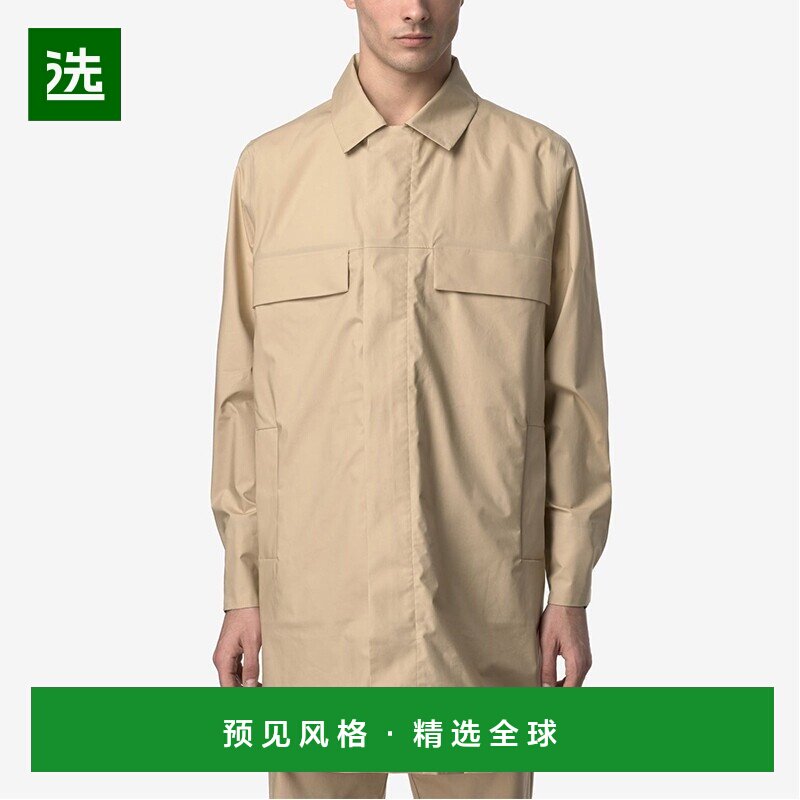 1h可退 香港直邮k way 男士 三層府綢大衣 K4131TW beige米色 舒