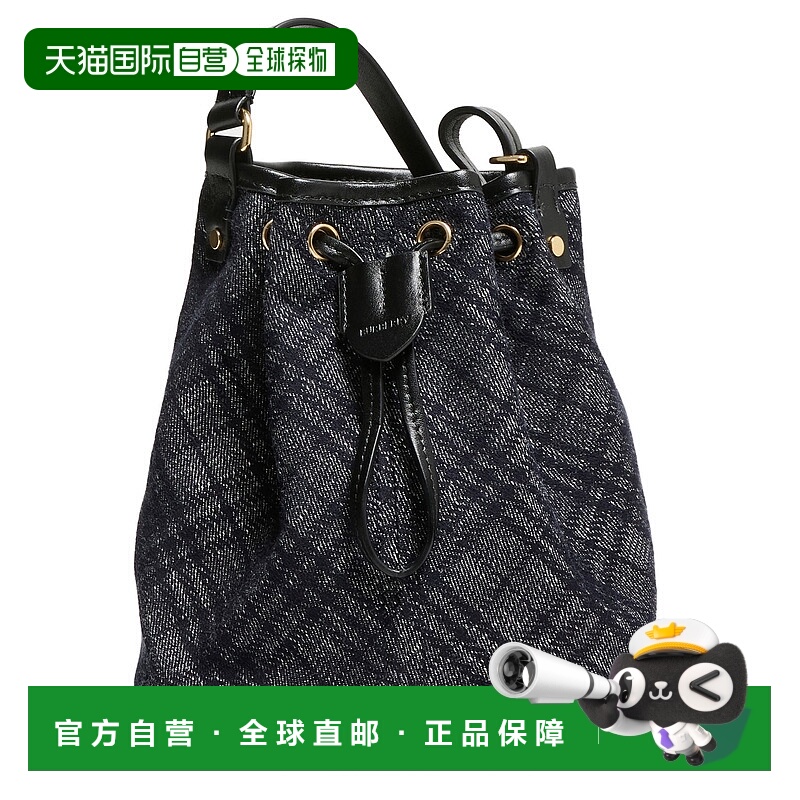 1h可退 香港直邮Burberry 巴宝莉 女士 格纹迷你水桶包 blue蓝色