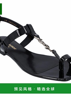 香港直邮YSL 圣罗兰/YSL女鞋女士黑色小牛皮凉鞋6324468ILL单鞋