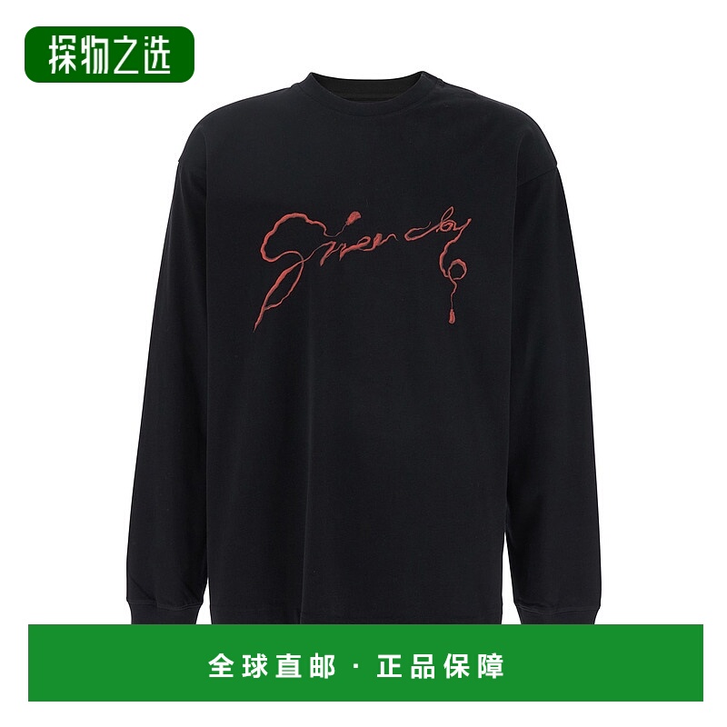 香港直邮Givenchy 纪梵希 男士 黑色 Regular 长袖 T 恤 BM71MH3Y