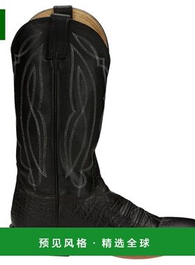【美国直邮】Tony Lama Sealy 13英寸方头牛仔靴 男士时装靴 黑色