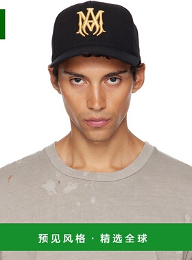 1h可退 香港直邮AMIRI 男士 黑色 Full Canvas MA 棒球帽 AMHACP1