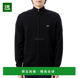 韩国直邮Lacoste毛衣男女同款黑色立领有机棉拉链舒适AH1957-031