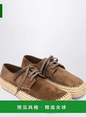 1h可退 香港直邮LOEWE 罗意威 男士 Rio 灰褐色绒面革绑带鞋 M526